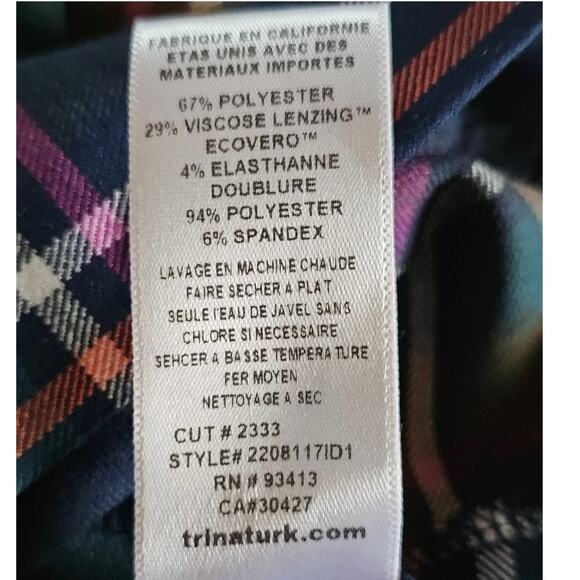 Trina Turk Multicolor Plaid Blouse - Picture 6 of 8